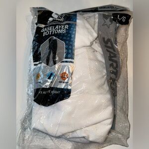 Starter Men's Baselayer Bottoms, White and Gray Waist, Size L